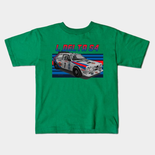 Lancia Delta Group B Martini Kids T-Shirt by PjesusArt